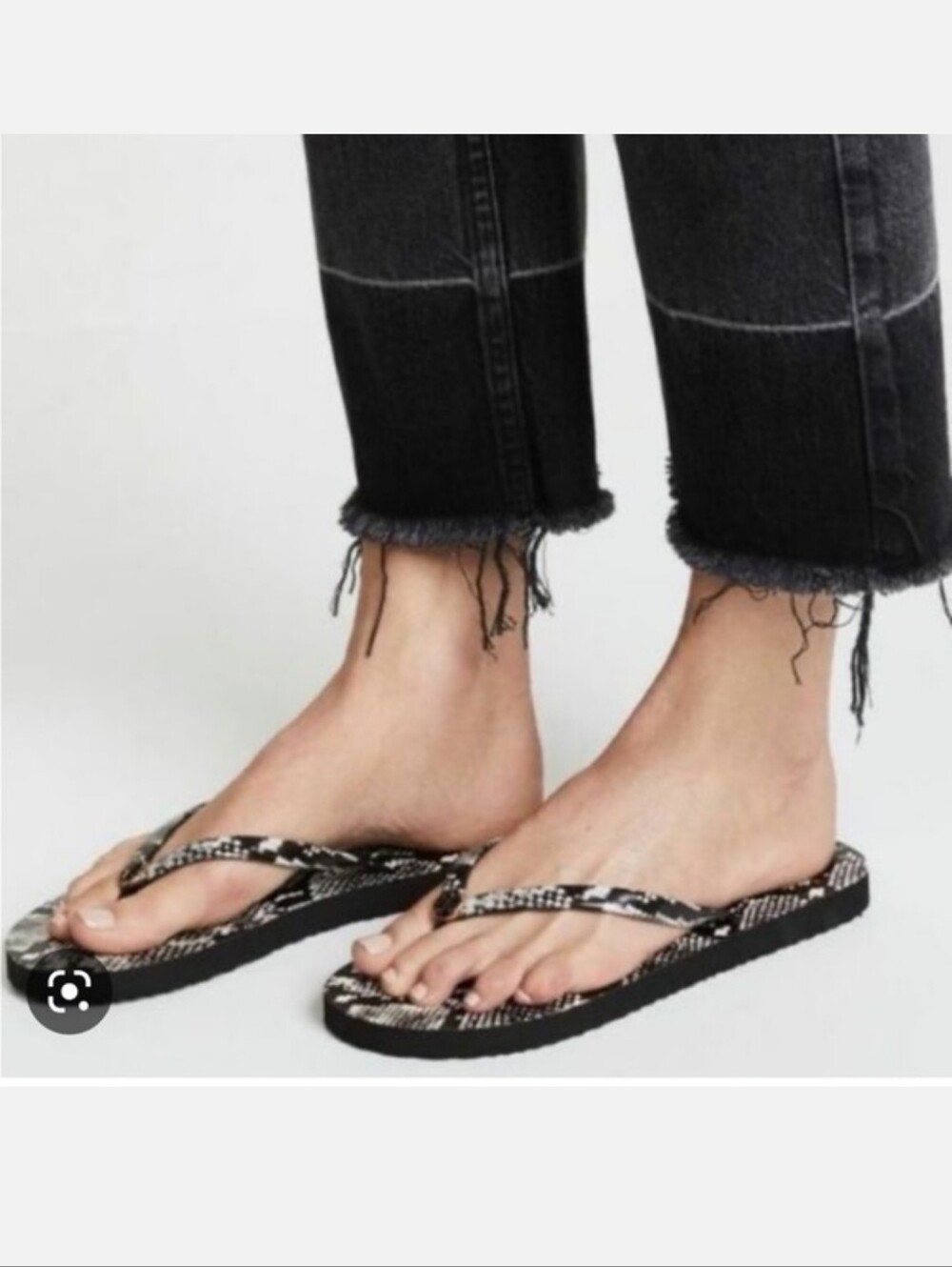Tory Burch Snake Print Flip Flop Sandals